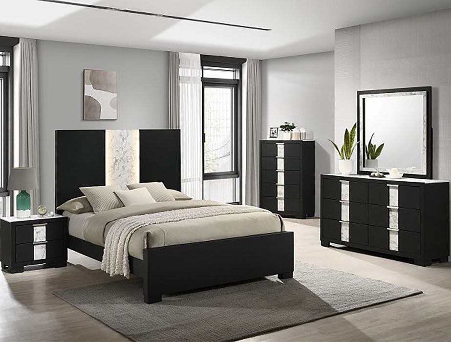 Crown Mark Furniture Rangley King Panel Bed in Black B6835-K - Golden Home Furniture (Columbus, OH) - Multi Location