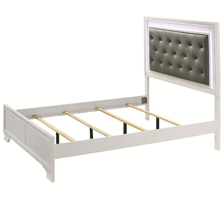 Crown Mark Furniture Lyssa Queen Upholstered Bed in White B4310-Q - Golden Home Furniture (Columbus, OH) - Multi Location