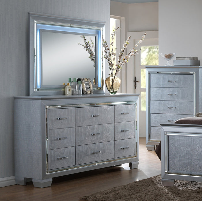 Crown Mark Furniture Lillian Mirror in Silver - Golden Home Furniture (Columbus, OH) - Multi Location