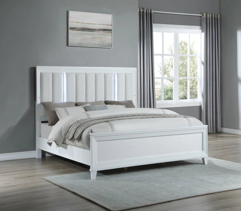 White Led Queen Bed