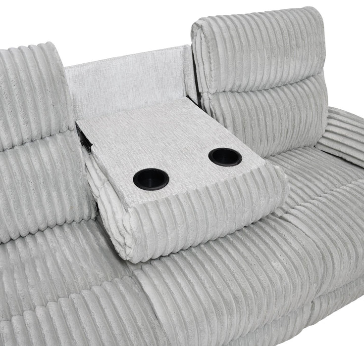 Gray Corduroy Motion Loveseat
