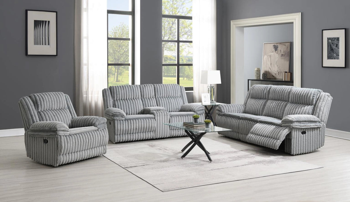 Gray Corduroy Motion Loveseat