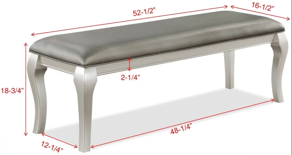 Crown Mark Furniture Caldwell Bench in Light Champagne - Golden Home Furniture (Columbus, OH) - Multi Location