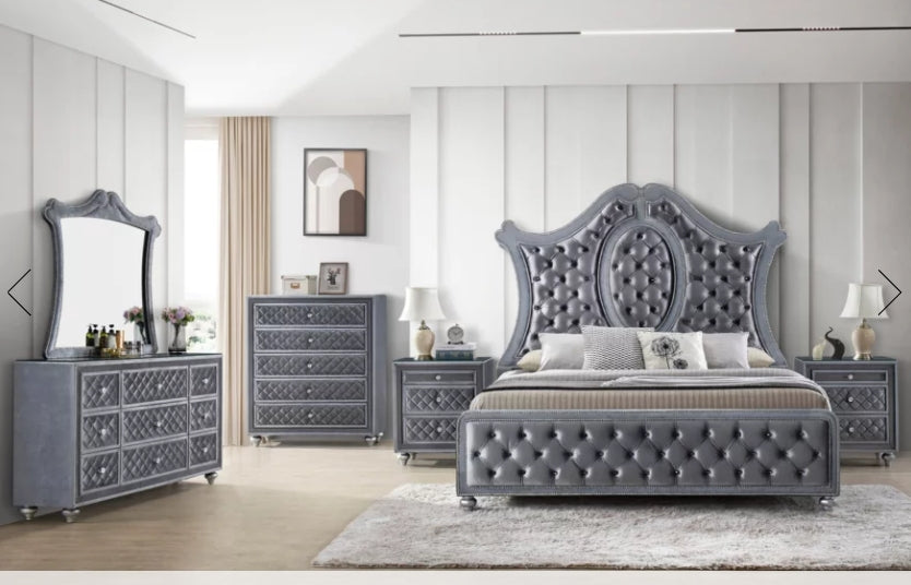 Crown Mark Furniture Voltare King Bed in Dark Grey - Golden Home Furniture (Columbus, OH) - Multi Location