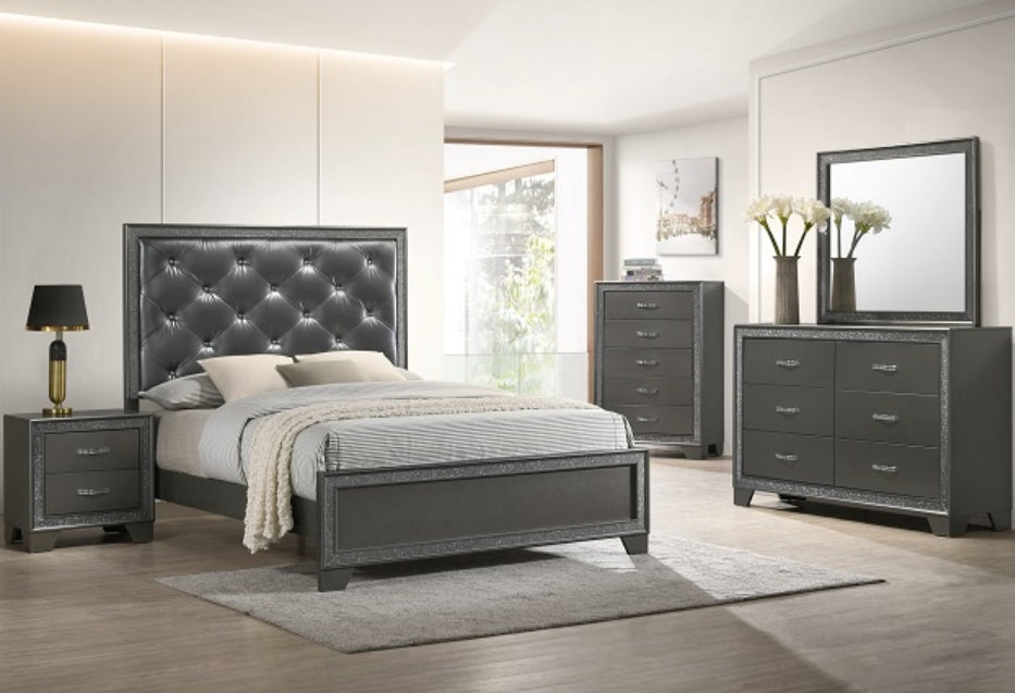Crown Mark Furniture Kaia King Upholstered Bed in Dark Gray - Golden Home Furniture (Columbus, OH) - Multi Location