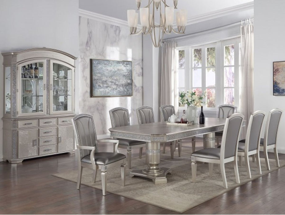 Crown Mark Klina Glam Dining Arm Chair in Light Gray (Set of 2) - Golden Home Furniture (Columbus, OH) - Multi Location