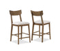 WELDON COUNTER HEIGHT WOODEN BROWN/BEIGE CHAIR - Golden Home Furniture (Columbus, OH) - Multi Location