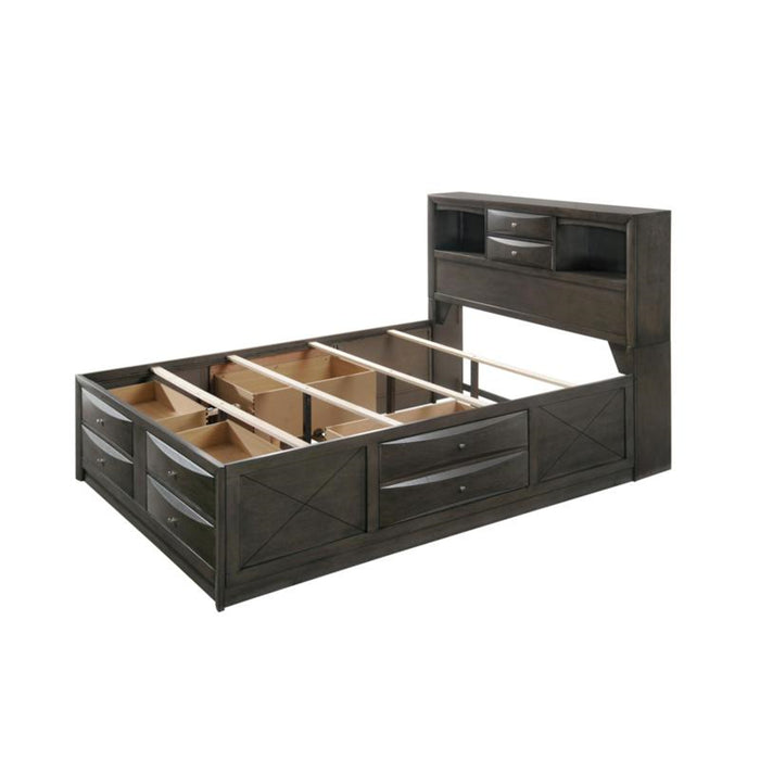 Crown Mark Emily Queen Captain's Storage Bed in Grey - Golden Home Furniture (Columbus, OH) - Multi Location