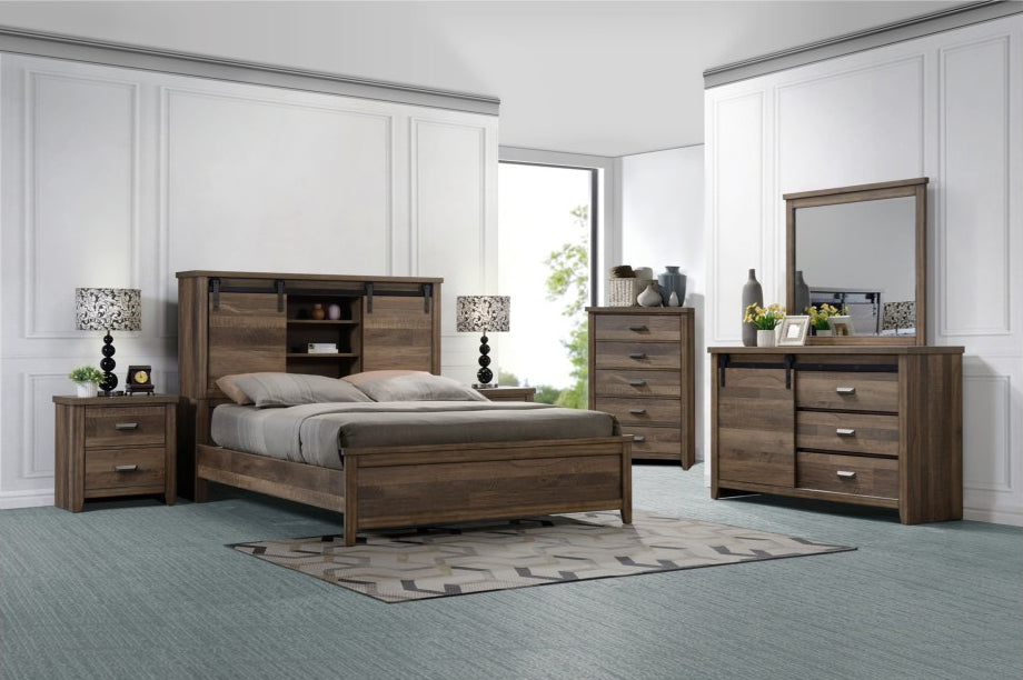 Crown Mark Furniture Calhoun Queen Bookcase Bed in Brown - Golden Home Furniture (Columbus, OH) - Multi Location