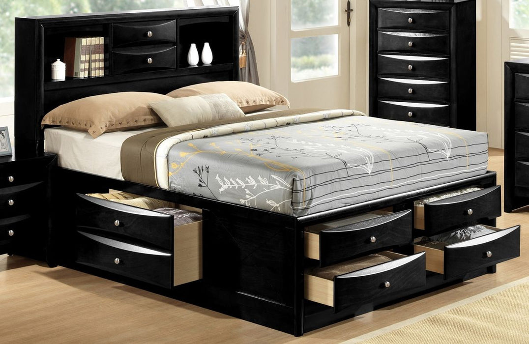 Crown Mark Furniture Emily Captain's King Bed in Black - Golden Home Furniture (Columbus, OH) - Multi Location