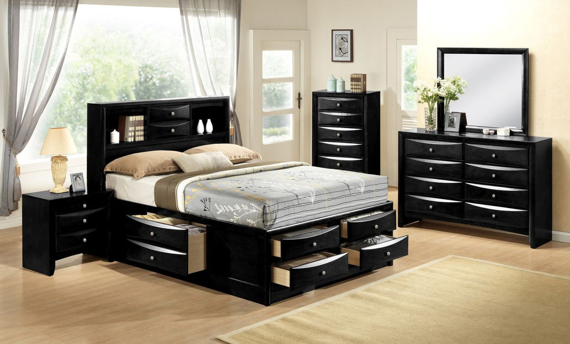 Crown Mark Furniture Emily Captain's Queen Bed in Black - Golden Home Furniture (Columbus, OH) - Multi Location