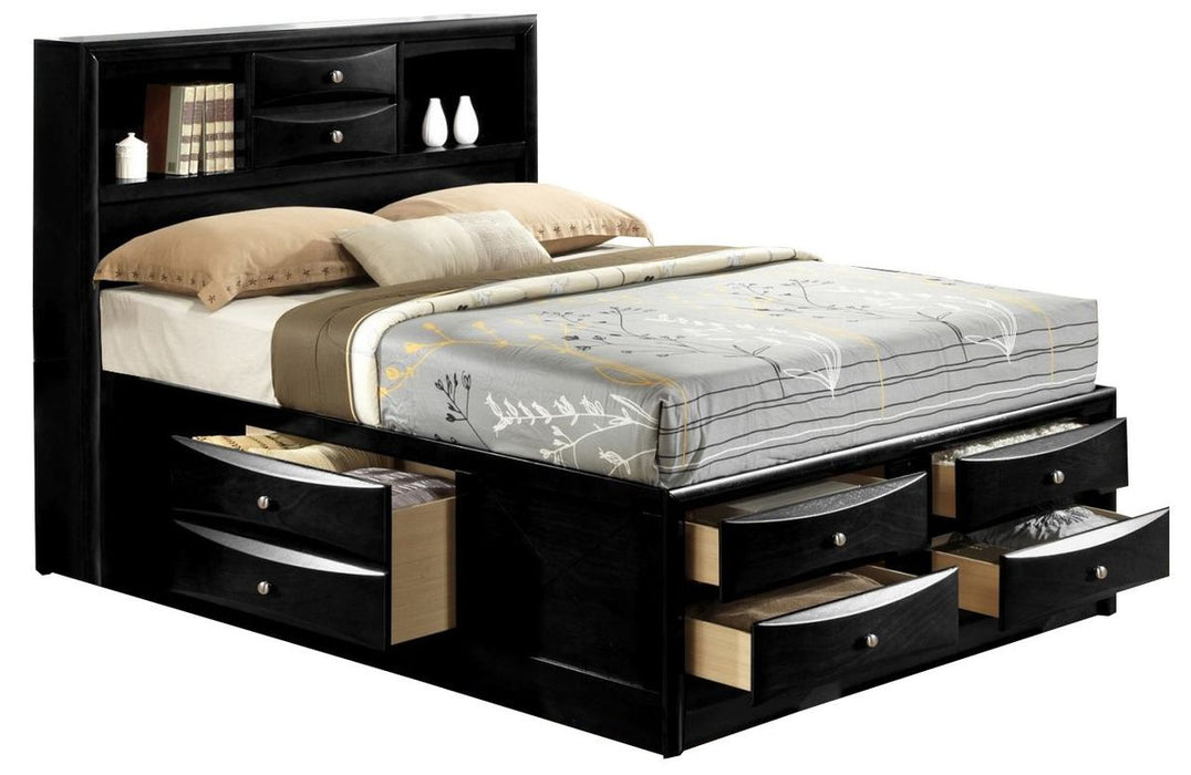 Crown Mark Furniture Emily Captain's Queen Bed in Black - Golden Home Furniture (Columbus, OH) - Multi Location