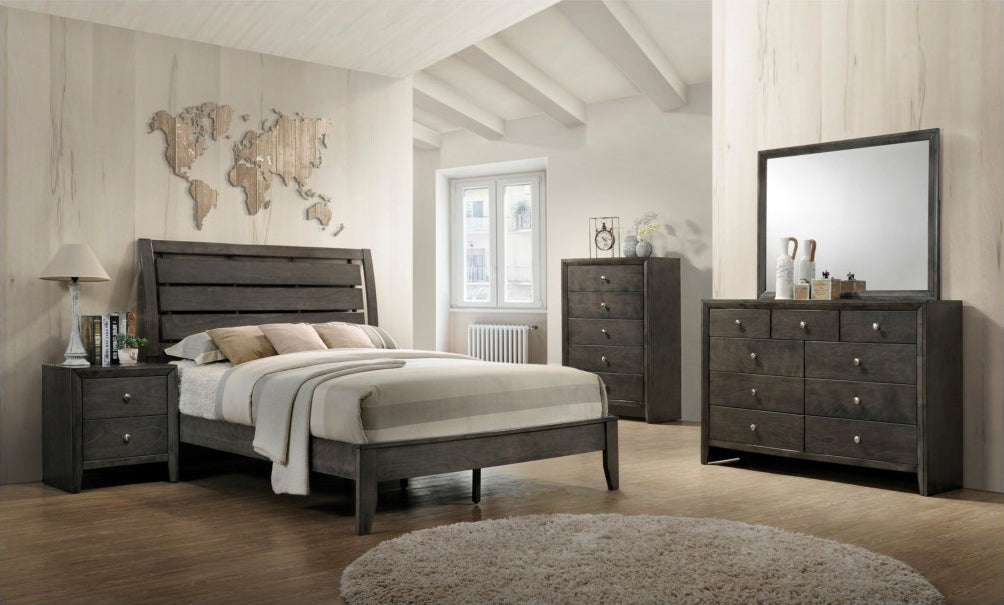 Crown Mark Furniture Evan Queen Panel Bed in Grey - Golden Home Furniture (Columbus, OH) - Multi Location