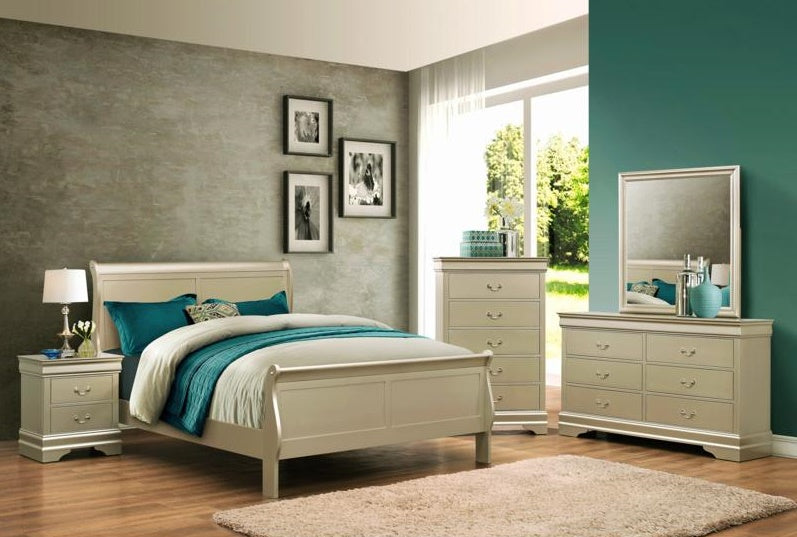 Crown Mark Louis Philip Full Sleigh Bed in Champagne - Golden Home Furniture (Columbus, OH) - Multi Location