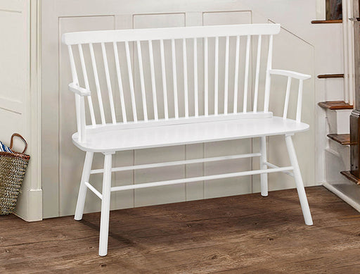 JERIMIAH SPINDLEBACK BENCH WHITE - Golden Home Furniture (Columbus, OH) - Multi Location