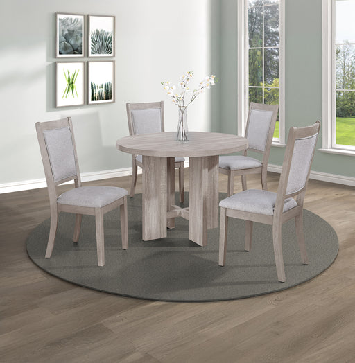 AMARA 5-PK RD DINING SET DRIFT WOOD - Golden Home Furniture (Columbus, OH) - Multi Location