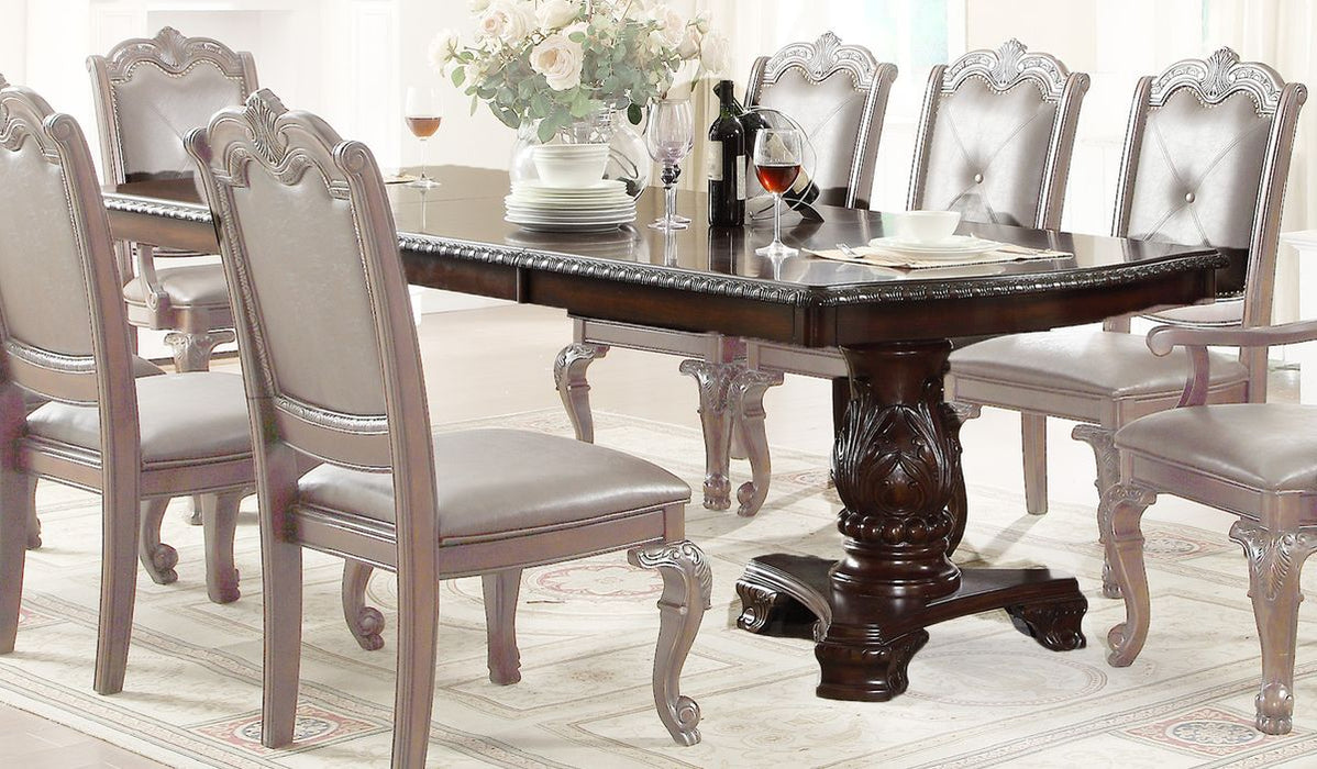 Crown Mark Kiera Double Pedestal Dining Table in Rich Brown 2150T-44108TL - Golden Home Furniture (Columbus, OH) - Multi Location