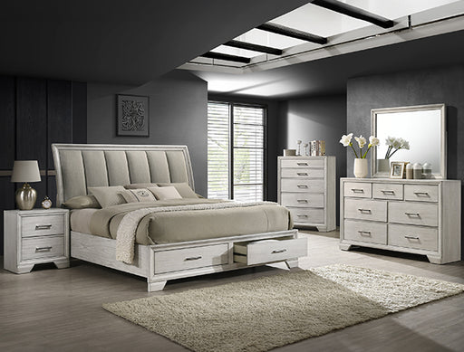 JAYMES Q STORAGE BED HB WHITE MIST - Golden Home Furniture (Columbus, OH) - Multi Location
