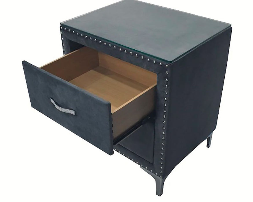 Crown Mark Furniture Lucinda 2 Drawer Nightstand in Gray - Golden Home Furniture (Columbus, OH) - Multi Location