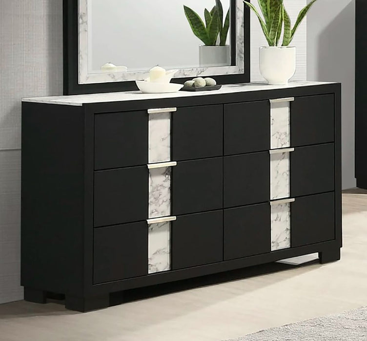 Crown Mark Furniture Rangley 6 Drawer Dresser in Black - Golden Home Furniture (Columbus, OH) - Multi Location
