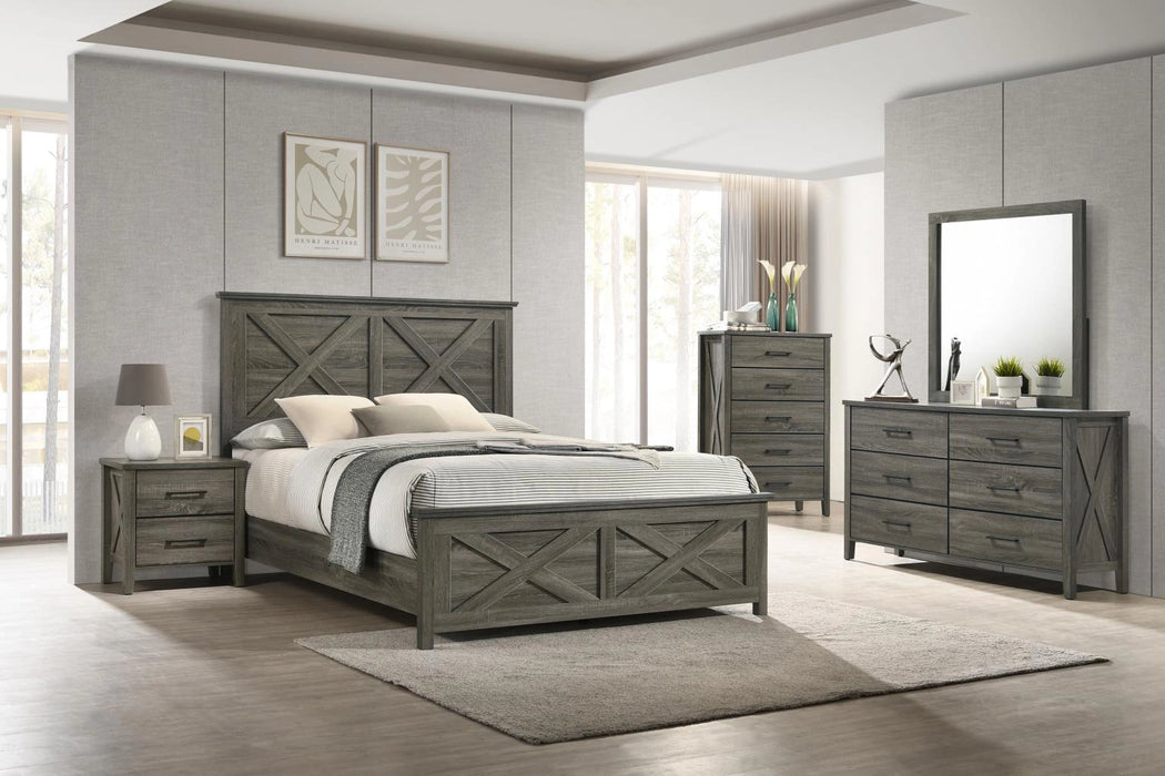 B522 Bed-Dresser-Mirror