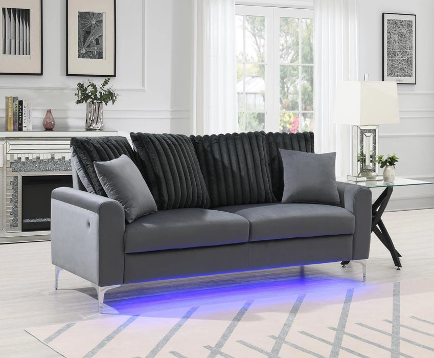 Gray Led Loveseat
