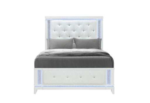 ALINA WHITE FULL BED WITH LED - Golden Home Furniture (Columbus, OH) - Multi Location