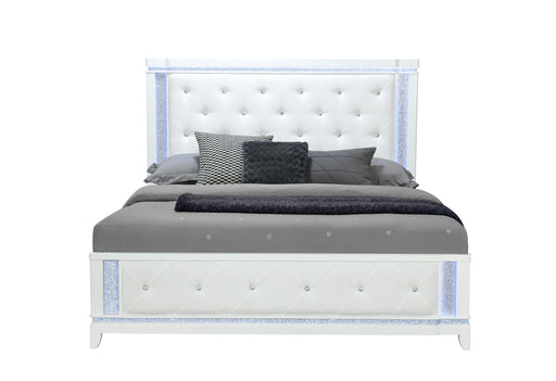 ALINA WHITE KING BED WITH LED - Golden Home Furniture (Columbus, OH) - Multi Location
