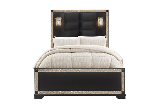 BLAKE BLACK FULL BED WITH LAMPS - Golden Home Furniture (Columbus, OH) - Multi Location