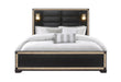 BLAKE BLACK KING BED WITH LAMPS - Golden Home Furniture (Columbus, OH) - Multi Location