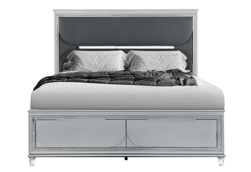 CALEB SILVER QUEEN BED WITH LED - Golden Home Furniture (Columbus, OH) - Multi Location