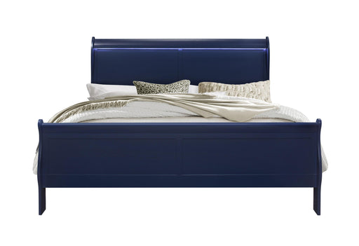 CHARLIE BLUE KING BED WITH LED - Golden Home Furniture (Columbus, OH) - Multi Location
