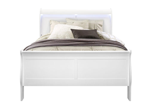 CHARLIE WHITE FULL BED WITH LED - Golden Home Furniture (Columbus, OH) - Multi Location