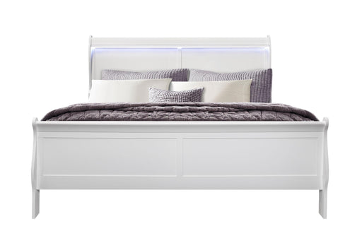 CHARLIE WHITE KING BED WITH LED - Golden Home Furniture (Columbus, OH) - Multi Location