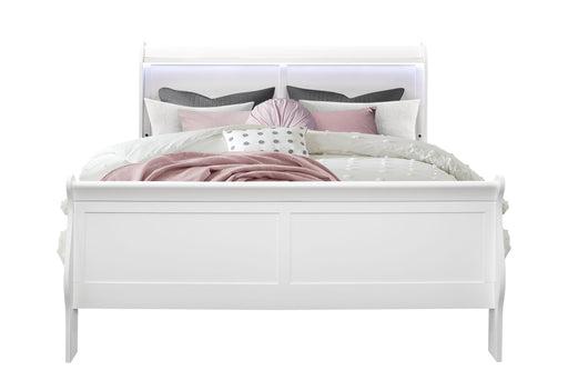 CHARLIE WHITE QUEEN BED WITH LED - Golden Home Furniture (Columbus, OH) - Multi Location