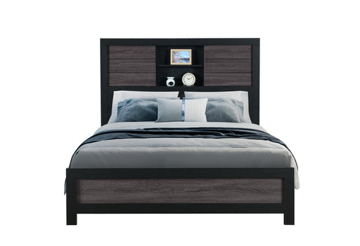 LISBON GREY/BLACK BOOKCASE QUEEN BED - Golden Home Furniture (Columbus, OH) - Multi Location