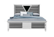 MARCO METALLIC WHITE KING BED WITH LED 3D MIRROR - Golden Home Furniture (Columbus, OH) - Multi Location