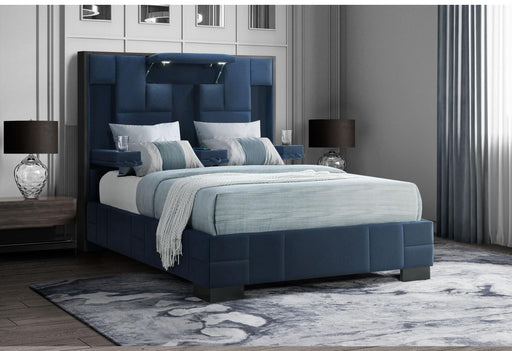 OSCAR NAVY BLUE QUEEN BED - Golden Home Furniture (Columbus, OH) - Multi Location