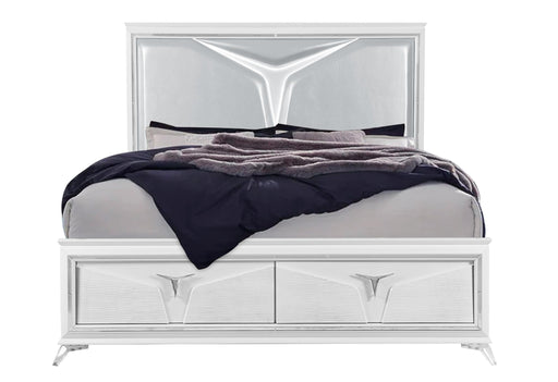 ROMO WHITE QUEEN BED WITH LED - Golden Home Furniture (Columbus, OH) - Multi Location