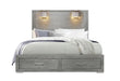 TIFFANY SILVER KING BED WITH LAMPS - Golden Home Furniture (Columbus, OH) - Multi Location
