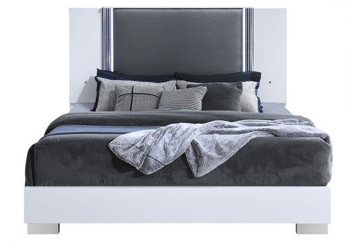 YLIME SMOOTH WHITE KING BED WITH LED - Golden Home Furniture (Columbus, OH) - Multi Location