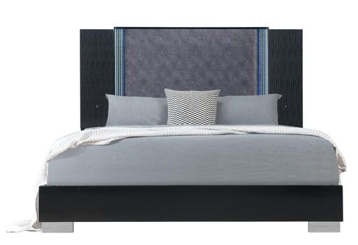YLIME WAVY BLACK KING BED WITH LED - Golden Home Furniture (Columbus, OH) - Multi Location