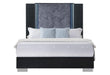 YLIME WAVY BLACK QUEEN BED WITH LED - Golden Home Furniture (Columbus, OH) - Multi Location