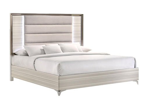 ZAMBRANO WHITE KING BED WITH LED - Golden Home Furniture (Columbus, OH) - Multi Location