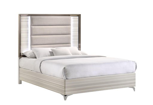 ZAMBRANO WHITE QUEEN BED WITH LED - Golden Home Furniture (Columbus, OH) - Multi Location