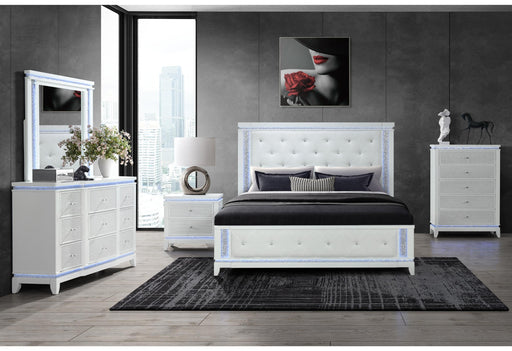 ALINA WHITE FULL BED GROUP WITH LED - Golden Home Furniture (Columbus, OH) - Multi Location