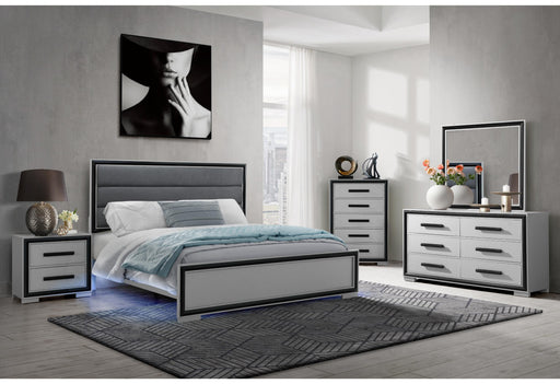 AMELIA GREY BLACK FULL BED GROUP W/LED - Golden Home Furniture (Columbus, OH) - Multi Location