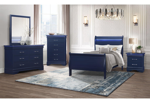 CHARLIE BLUE TWIN BED, DRESSER, MIRROR, & NIGHTSTAND - Golden Home Furniture (Columbus, OH) - Multi Location