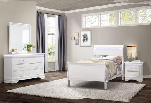 CHARLIE WHITE TWIN BED, DRESSER, MIRROR AND NIGHTSTAND - Golden Home Furniture (Columbus, OH) - Multi Location