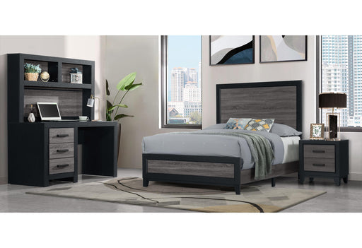 LISBON GREY/BLACK TWIN BED, DESK, NIGHTSTAND AND CHEST - Golden Home Furniture (Columbus, OH) - Multi Location